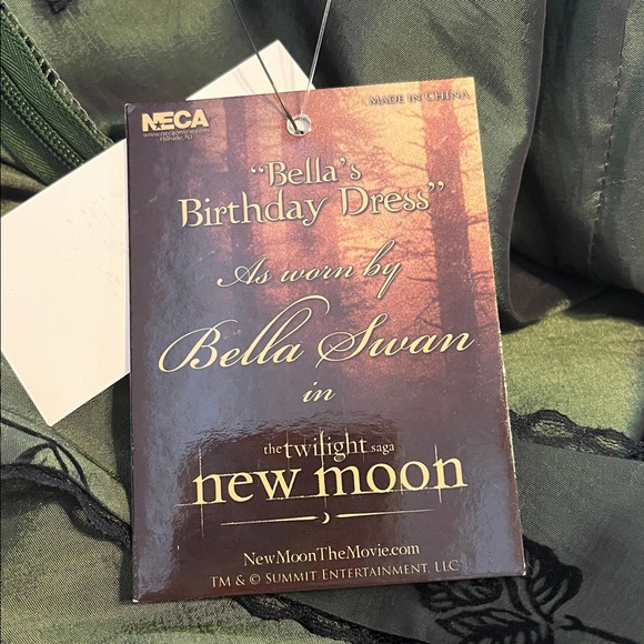 Rare Twilight Saga Bella Birthday Dress New Moon Green Floral Dress Large - Picture 11 of 11